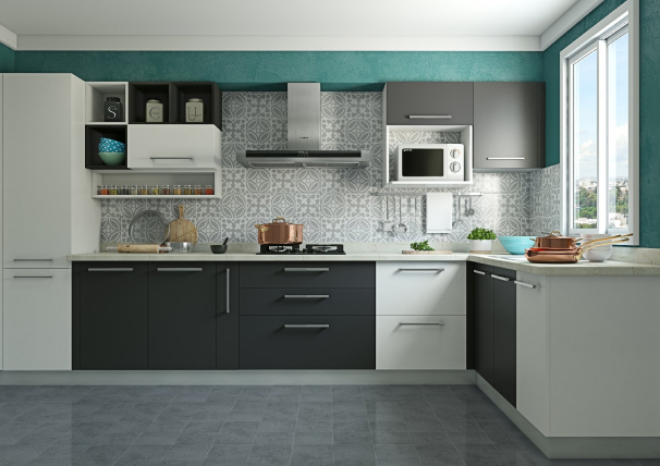 L shaped Modular kitchen