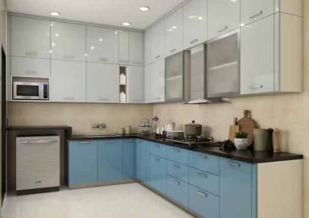 L shaped Modular kitchen