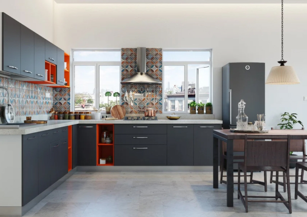 L shaped Modular kitchen
