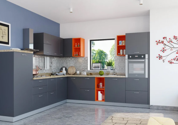 L shaped Modular kitchen