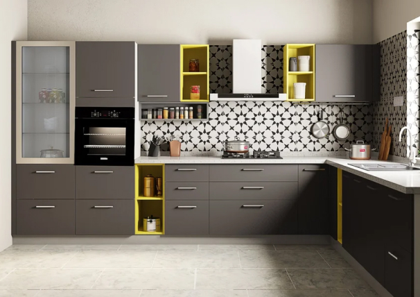L shaped Modular kitchen