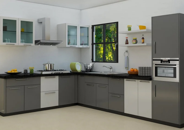 L shaped Modular kitchen