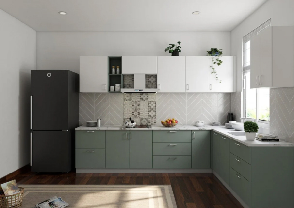 L shaped Modular kitchen