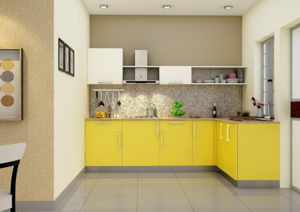 L shaped Modular kitchen