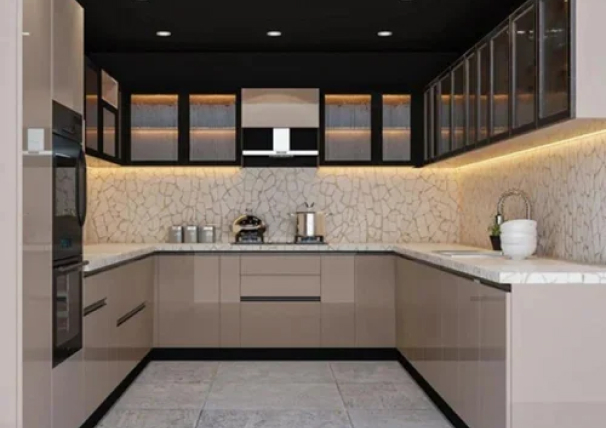 U shaped Modular kitchen