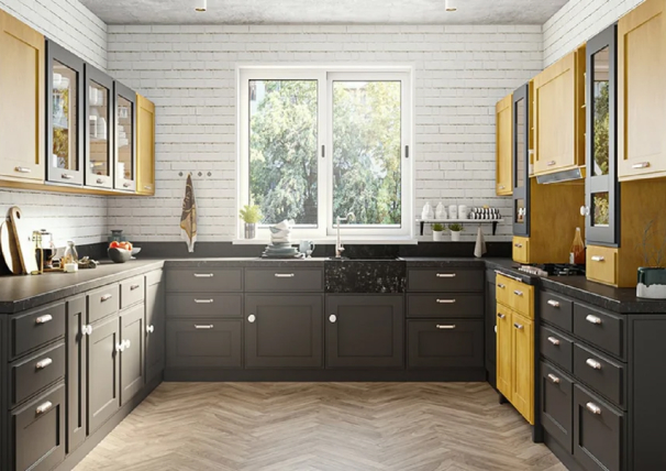 U shaped Modular kitchen